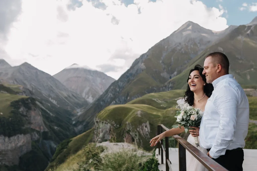 Wedding in the mountains of Georgia in summer