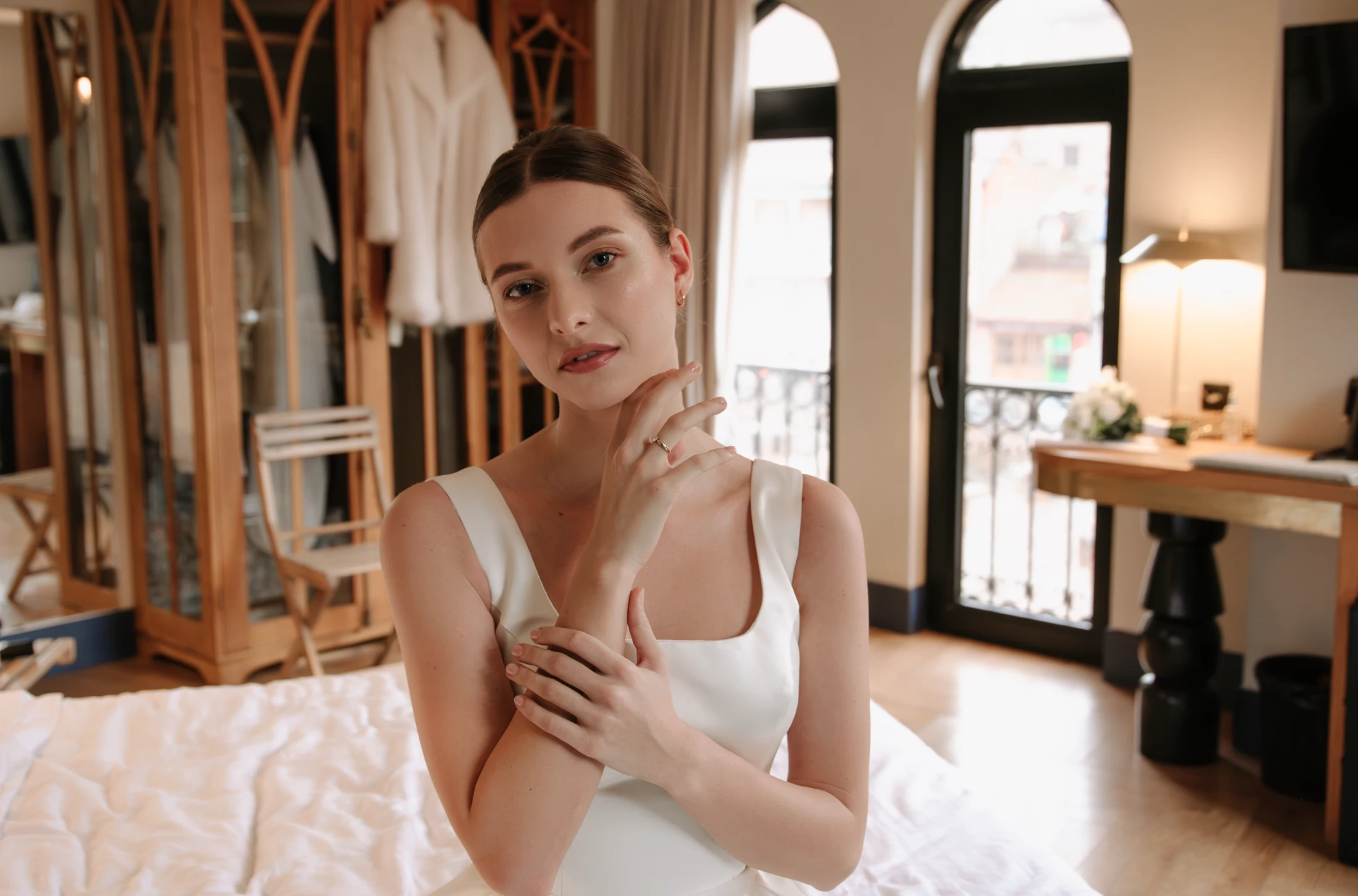 Photo shoot for the bride before the wedding in Georgia