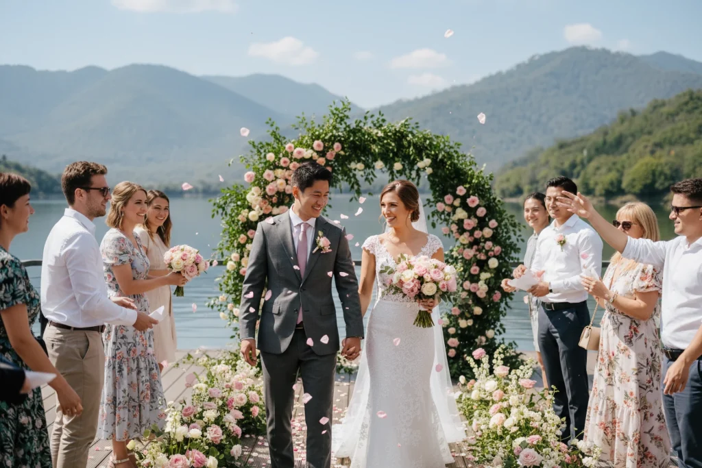 Свадьба у озера в Грузии