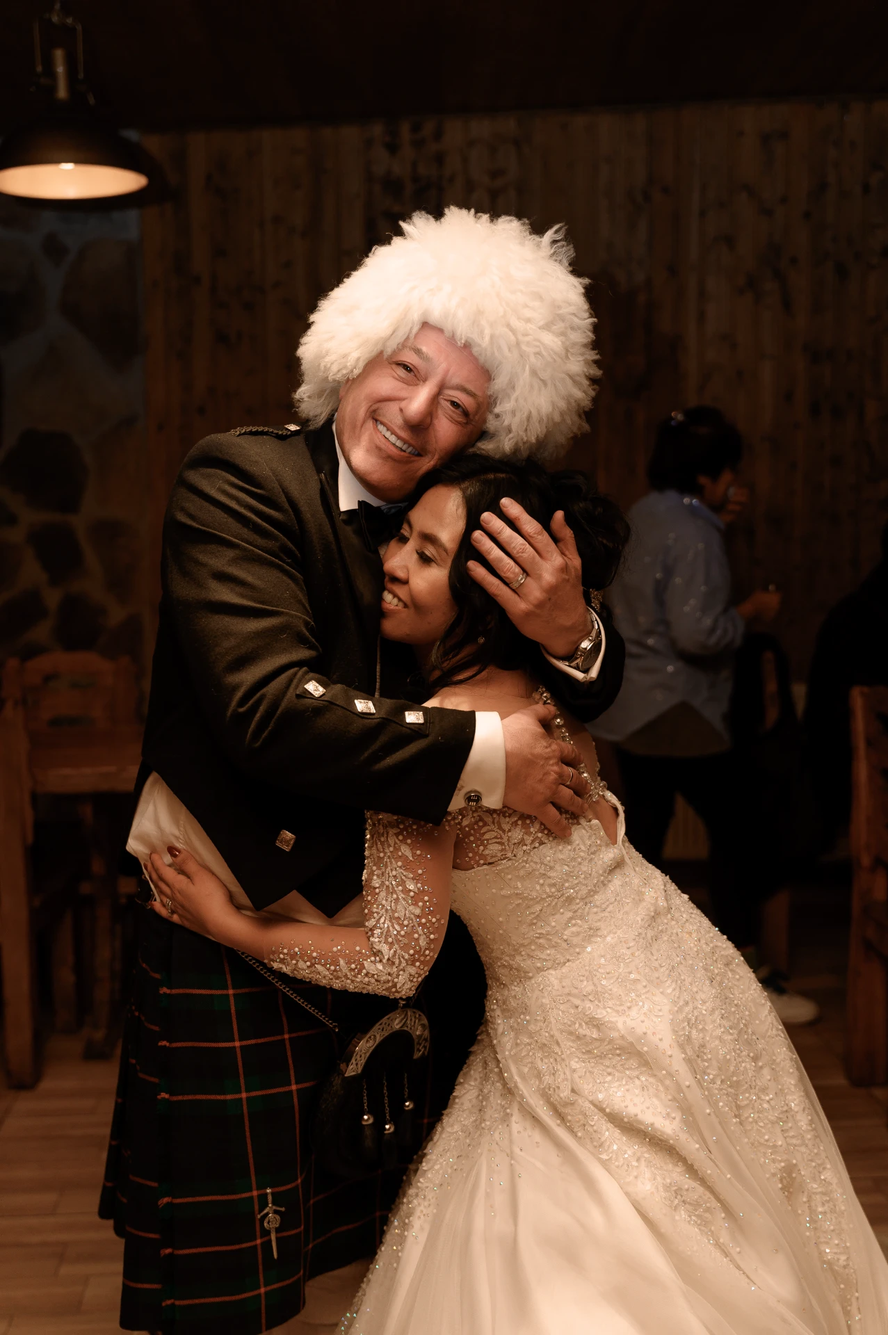 foreigners celebrating a wedding in Georgia in winter