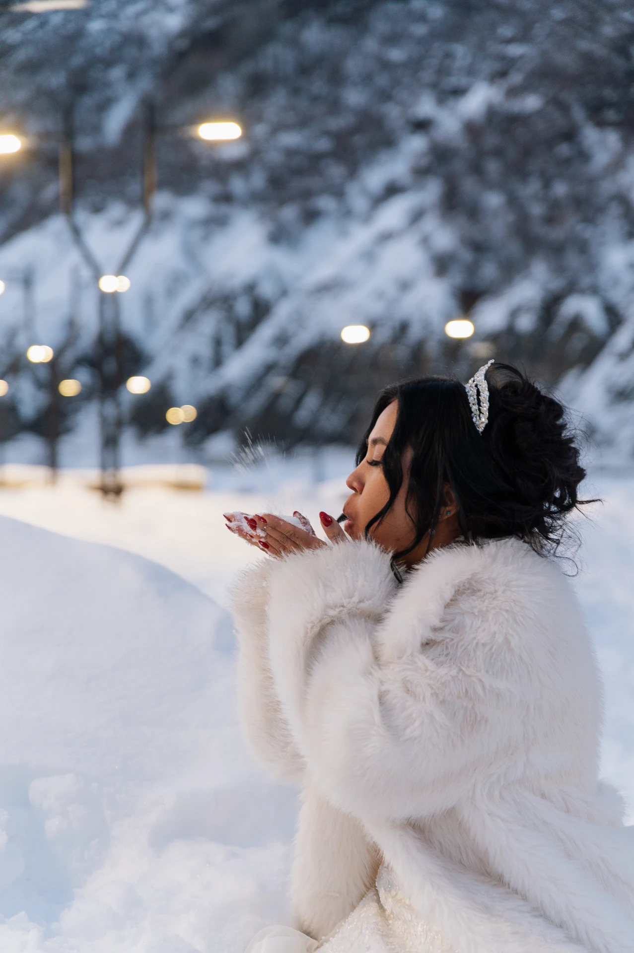 wedding in the snowy mountains of Georgia for foreign couples