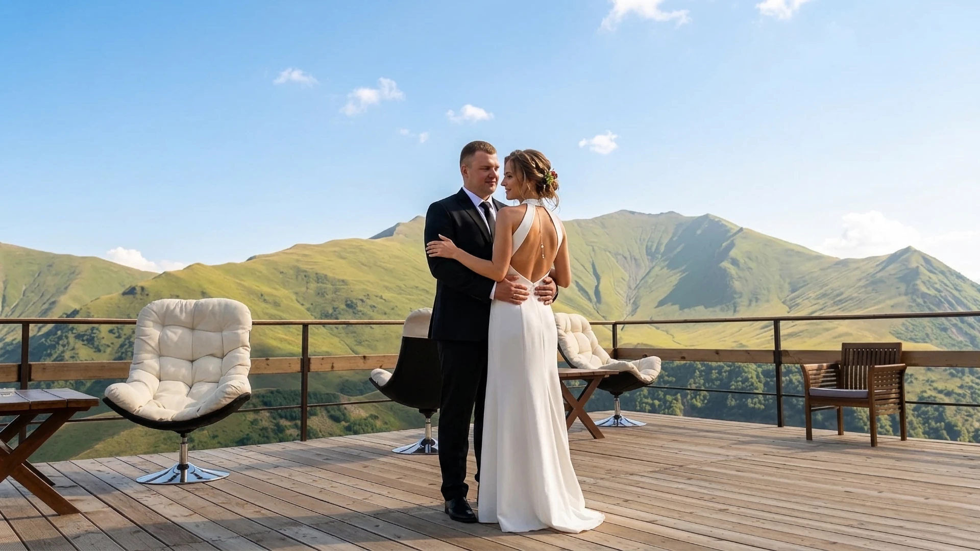 Wedding photo shoot for a foreign couple in Monte Gudauri Georgia