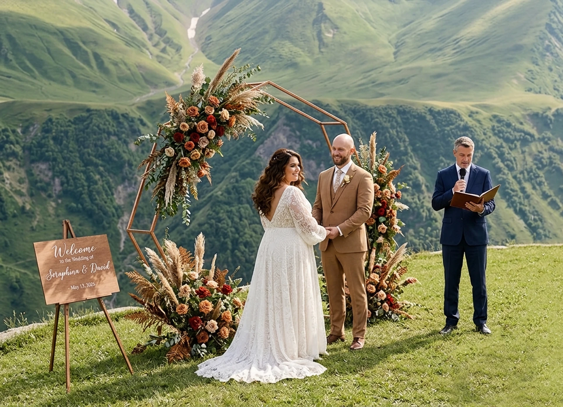 Off-site marriage registration in Monte Gudauri Georgia