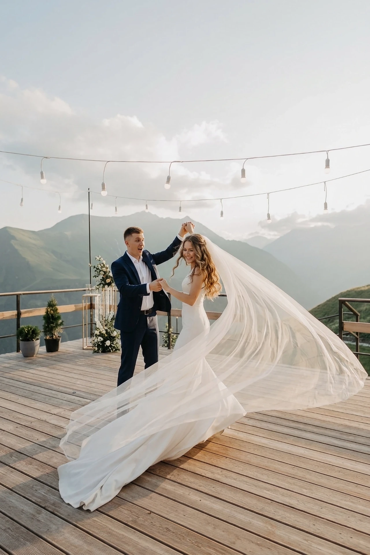 Mountain wedding photo shoot in Monte Gudauri Georgia