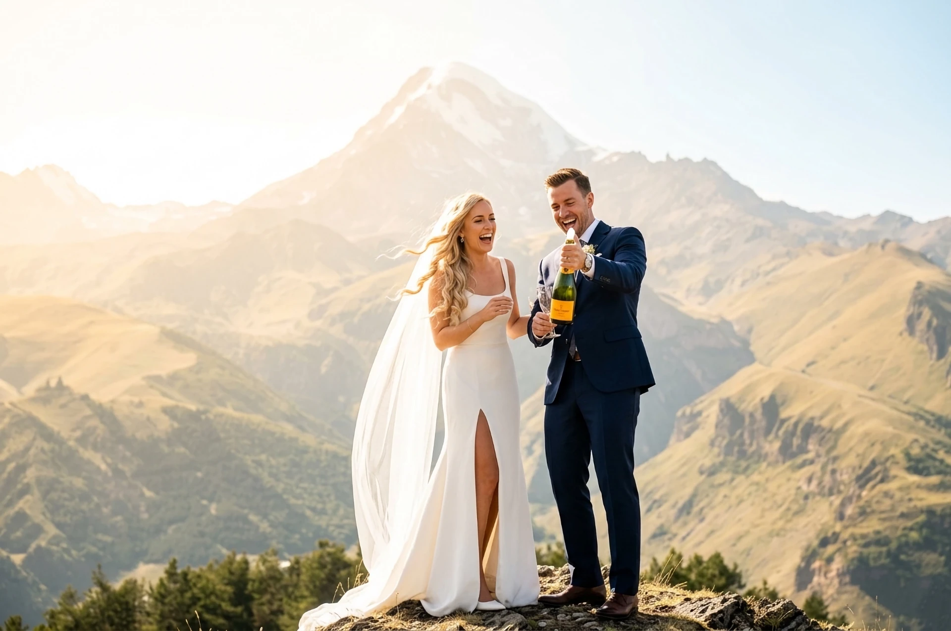 Wedding ceremony at the Monte Hotel in Gudauri Georgia