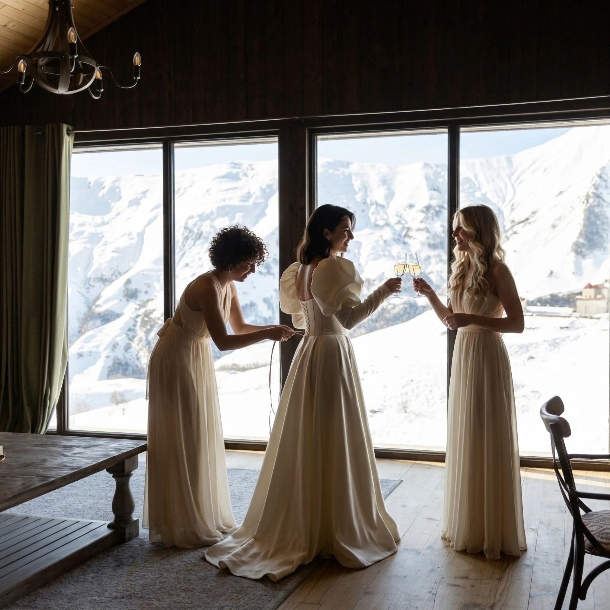 Wedding in Georgia with a mountain view at Roshe Gudauri