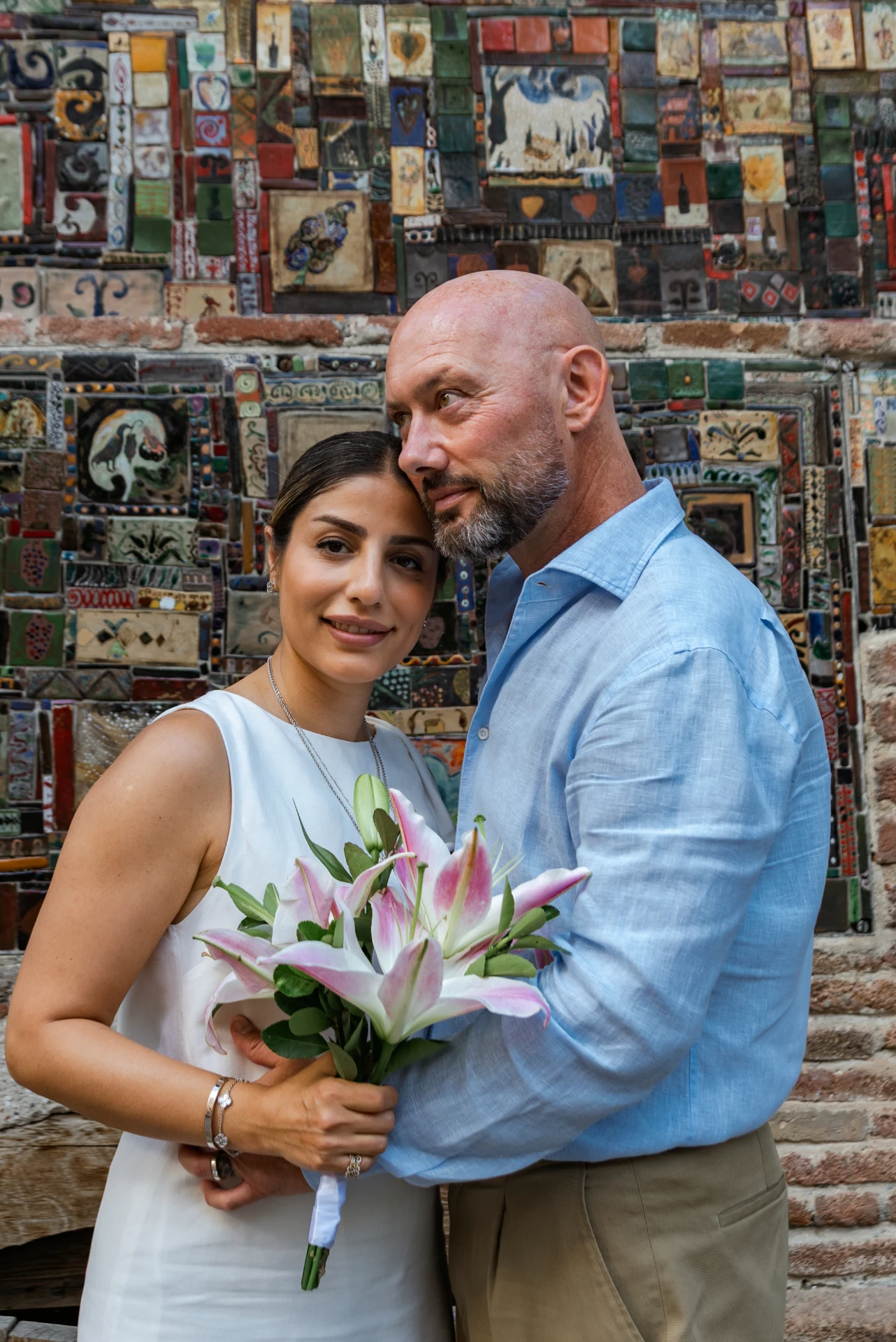 Bride and groom from Spain at their wedding in Georgia