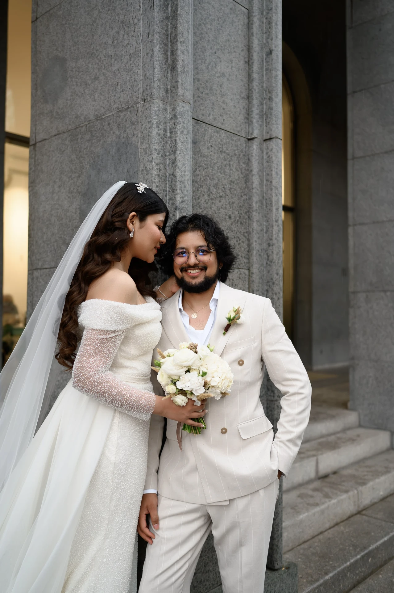 Happy couple after the wedding in Tbilisi