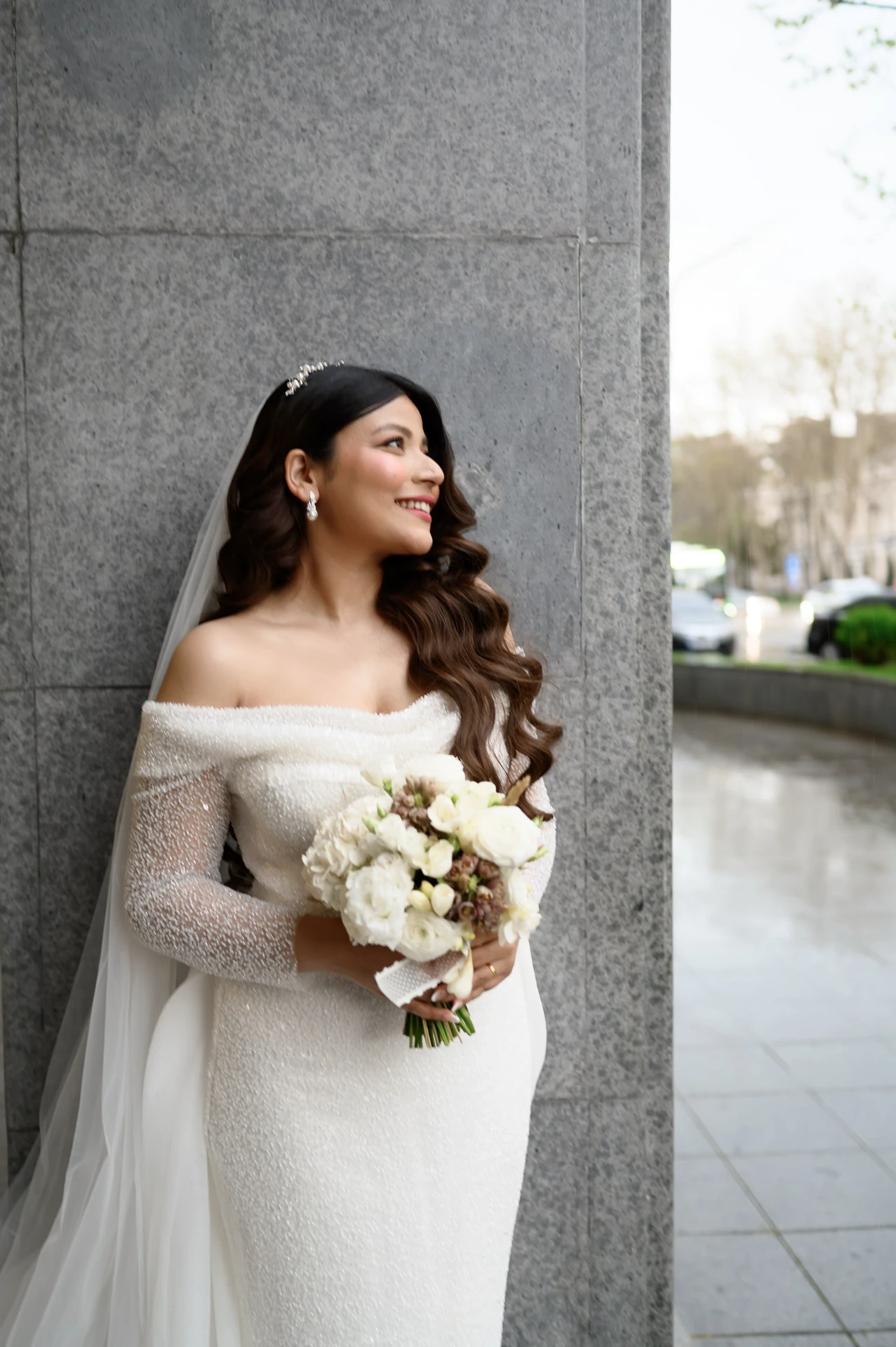 Newlyweds after the official ceremony in Tbilisi