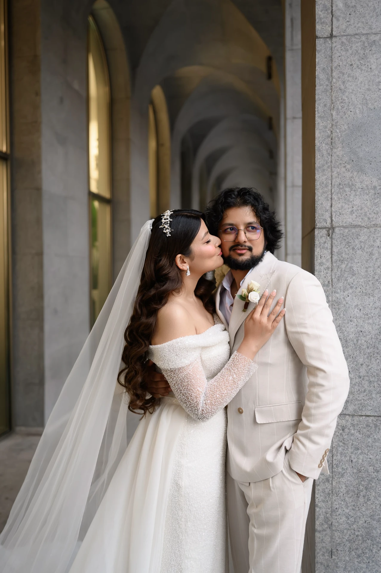Foreign couple after marriage registration in Georgia